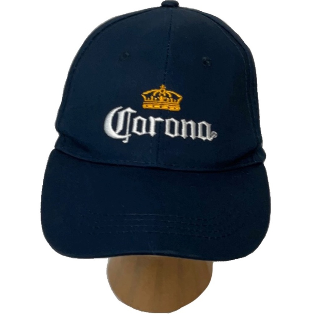 Corona Blue Baseball Hat Embroidered Logo Unisex Adjustable Self Adhesive Cotton